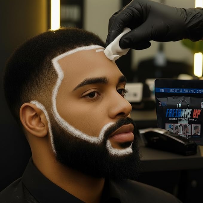 No Rinse Shampoo Infused Hairline and Beard Wipes– Disposable No Rinse Wipe for Barbers – Quick Use Hairline Wipes for Prepping Shape-Ups & Lineups– 100 Pieces in 1 Pack (Pack Of 3)