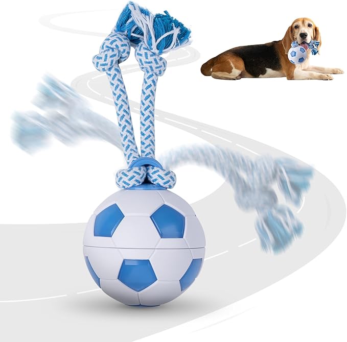 Pet Prime Interactive Dog Ball Toy with Rope,Rechargeable Automatic Rolling Ball with Motion Activated,3 Play Modes for Medium/Large Dogs, Self-Moving Toy to Keep Pets Busy and Entertained
