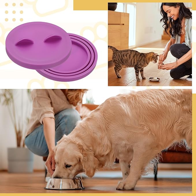 PETAXCELL Cat Food Can Covers Lids, Dog Food Can Lids with Cute Pet Ears Shaped Silicone Toppers 2.5 Inch, (Forest Green, 2Pcs), Intended for Dog/Cat/Pet Food Cans