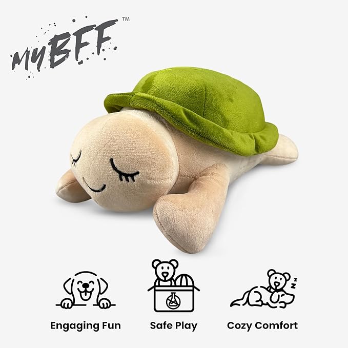 NANDOG My BFF Ivy The Turtle Plush Dog Toy – Soft Squeaky Pet-Only Toys for Dogs & Cats – Durable, Cuddly & Adorable Pet Companions for Playtime, Fetch & Snuggles