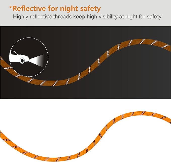 Dog Leash Heavy Duty 6ft, Double Handle Dog Leash with Padded Handle for Traffic Control, Reflective Rope Leashes for Large and Medium Dogs Night Control Safety Training (Orange)