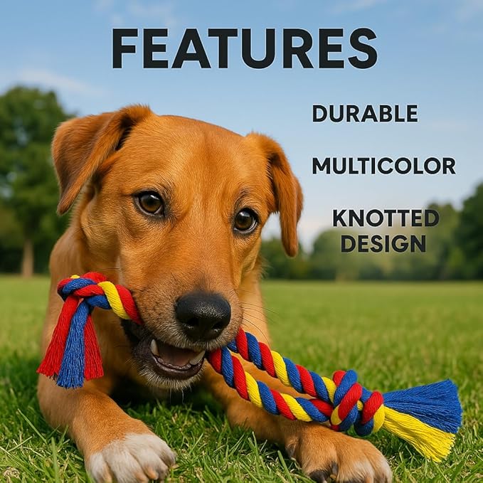 Dog Rope Toys Heavy Chew Toys for Medium and Large Breed Dogs, Durable Rope Toy Set for Teething, Chewing Support and Interactive Play (4 pcs Dog Toys Combo)