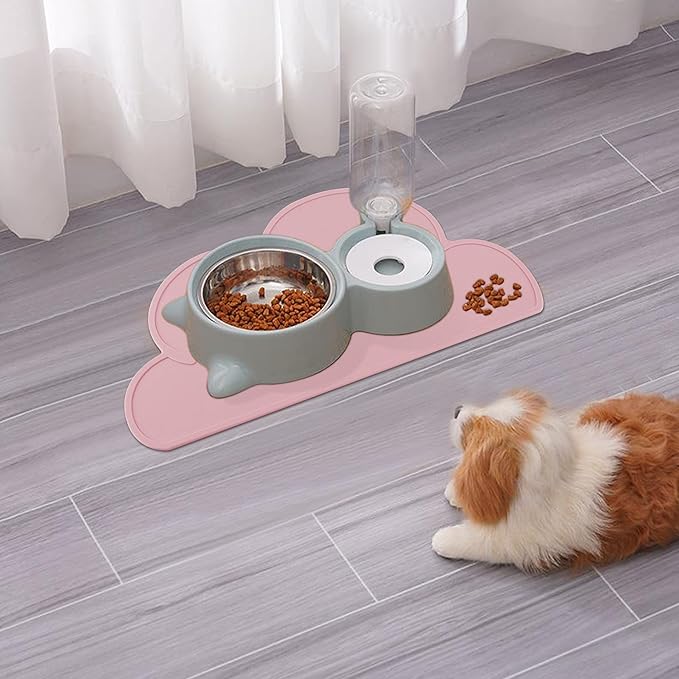 DesignSter Pet Food Mats–Dog Cat Feeding Mat Top Grade Cloud Silicone Pad Anti-Slip Waterproof Anti-Slip Bowl Placemat (Lilac)