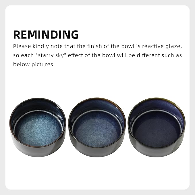 Ceramic 6.1inch Raised Dog Bowl with Stand for Small and Medium Breed Dog Dish Pet Food and Water Bowl (Double Bowl with Stand - Starry Sky, 28oz)