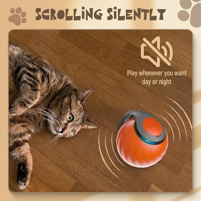oputemon Speedy 3.0 Tail Cat Toy, 2026 New Speedy Tail Interactive Cat Toy for Indoor Cats, 2 Speed Adjustment- Automatic Moving Smart Cat Toys Ball with Tail for Bored Indoor Cats Dogs (2 PCS)
