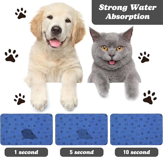 Dog Food Mats,Cat Absorbent Water Bowl Feeding Mats Pet Placemats for Food and Water Spot 17 * 30 inch