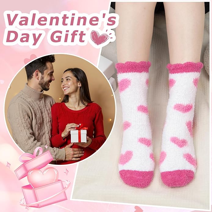 Loritta 3 Pairs Womens Fuzzy Socks Winter Warm Fluffy Soft Slipper Home Sleeping Cute Animal Socks