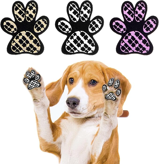 BEAUTYZOO Dog Paw Protector for Hot Pavement, Anti-Slip Paw Grips for Senior Dogs, Paw Stickers Traction Pad for Dogs Feet on Hardwood Floor, Dog Shoes Boots Socks Replacement, 12 Sets (36 pcs) XXXL