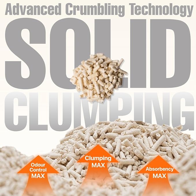Michu Tofu Cat Litter Gen3 – 100% Natural & Biodegradable Clumping Formula, Fast-Clumping, Odor-Control, Flushable, Low-Tracking, Dust-Free – Value Box, 2 Boxes=22 lb, Peach