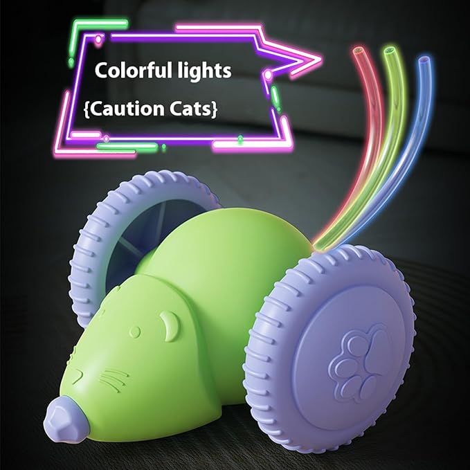HPCDXBP Interactive Cat Toys for Indoor Cats,Automatic Moving Kitten Toys,Cat Mouse Toy with Tail Lights,Cat Toys for Bored Indoor Adult Cats,Cat Enrichment,Smart Electric Tails for Chasing Pet Toys