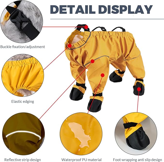 S Dog Suspender Boots, Waterproof Paw Protector Soft Puppy Boots Adjustable Suspender for Dogs Pet Shoes for Snow Day Outdoor Walking