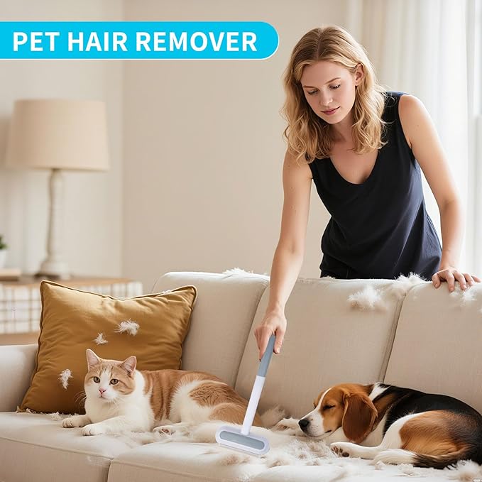 Pet Hair Remover for Furniture, Cat and Dog Hair Remover for Couch, Carpets, Clothes Reusable and Washable Lint Brush Pet Hair Removal Tool