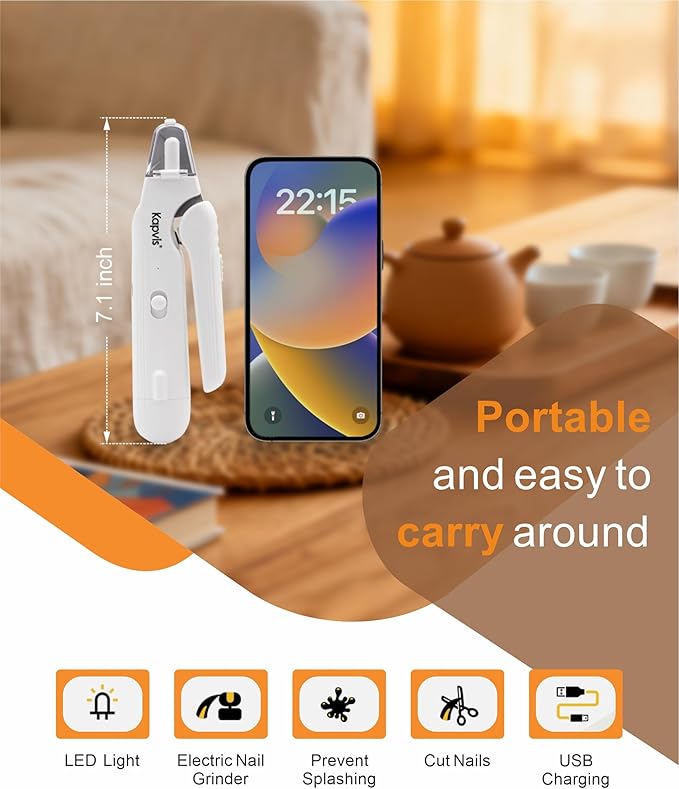2-in-1 Dog Nail Clippers & Cat Nail Clipper and Grinder,LED Lights & Safety Guard for Medium Small Dogs Cats Claw Trimmer,Claw Grooming Tool for Cats and Small Dogs