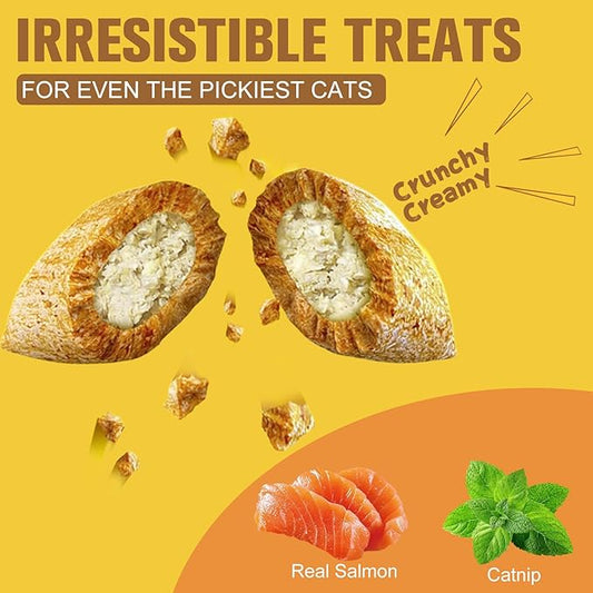 Cedaro Healthy Catnip Treats - Natural Crunchy & Soft Cat Treats Healthy, Cat Breath Freshener, Dental Care & Digestive Support, Perfect Cat Gifts for Indoor Cats & Kittens, 5.64oz
