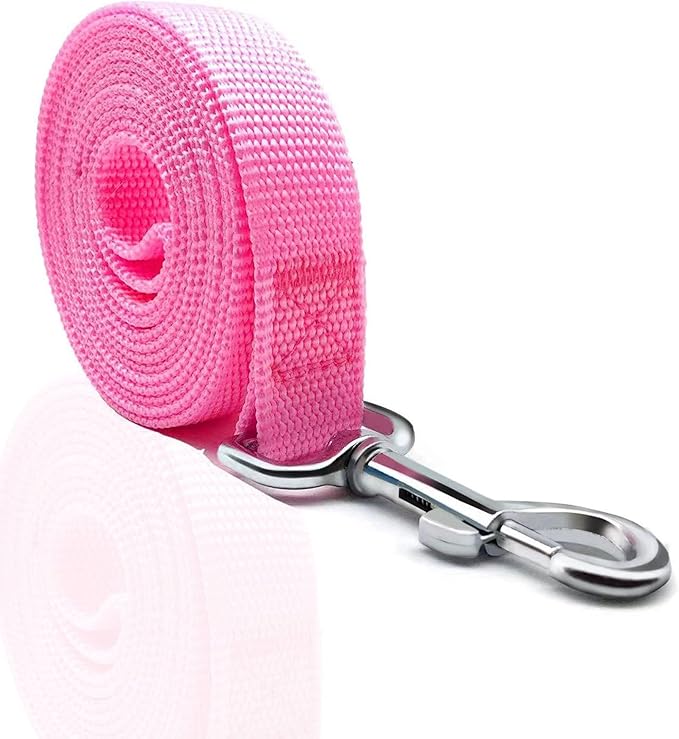 Nylon Dog Leash 8 Feet Long, Walking Training Dog Leashes for Medium Large Dogs(1" X 8 ft, Pink)