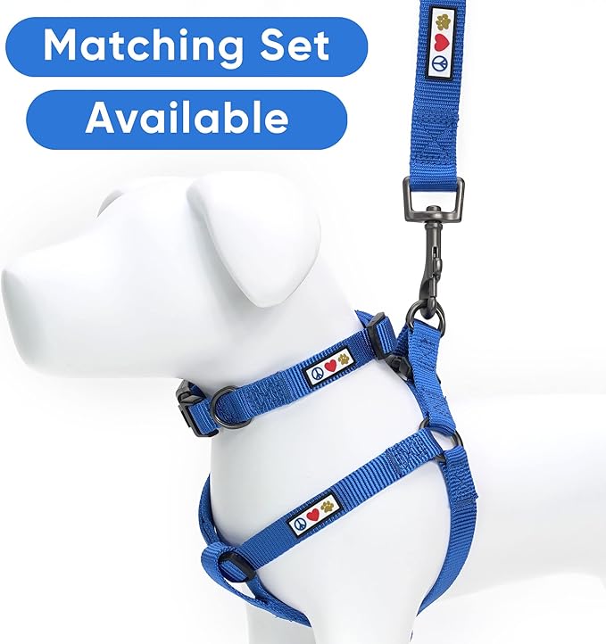 Pawtitas Solid Step-in Dog Harness – Adjustable No-Pull Vest for Puppies to Seniors, Safe & Comfortable M Blue