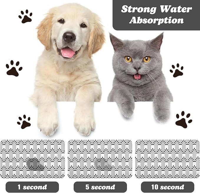 Bohemia 16 * 24 inch Dog Cat Pet Feeding Mats - Waterproof, Absorbent, for Food and Water Bowls