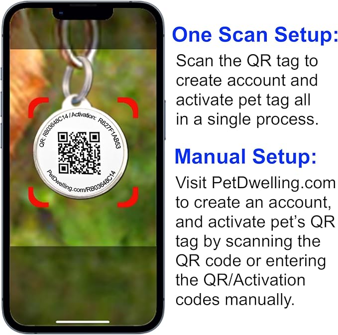 Pet Dwelling QR Pet Tag – Easy Scan Instant Location Alerts, Online Pet Profile with AI Feature for Dogs & Cats (Purple Paw)