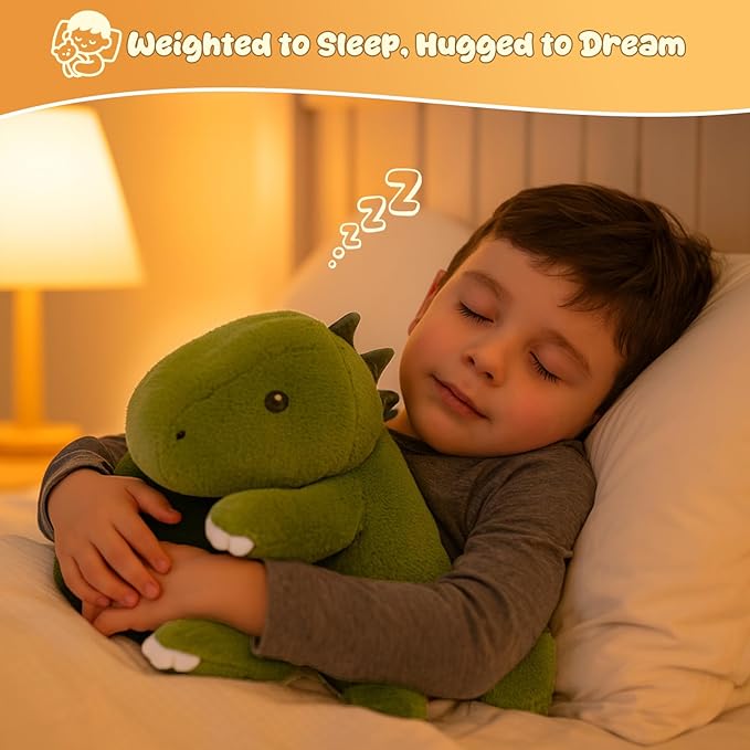 SQEQE Weighted Stuffed Animals Dinosaur Plush, Weighted Stuffed Animals Dino Plushies for Cozy Comfort, Soft T-Rex Pillow Toy for Kids Adults, Christmas & Birthday Gifts 23.6 Inch 3.8 Lbs
