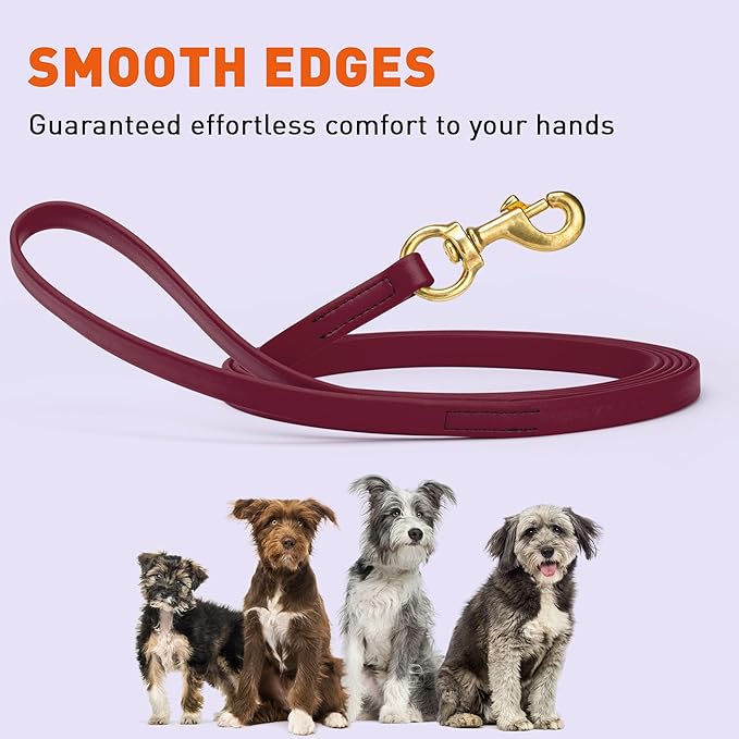 Viper K9 Biothane Working Dog Leash Waterproof Lead for Tracking Training Schutzhund Dog Sport & Search - Odor-Proof Long Line with Solid Brass Snap for Puppy Medium Large 5/8" x 20ft Merlot Burgundy