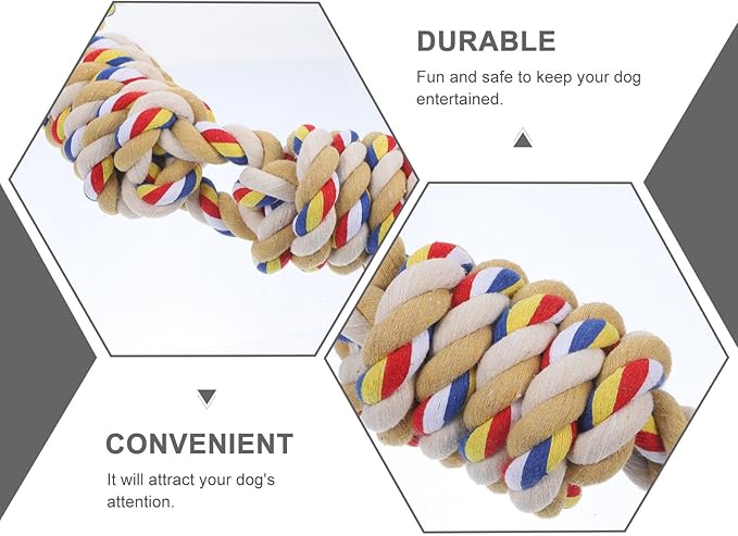 BESPORTBLE Dog Tug Rope for Dogs Interactive Chew Sturdy Knotted Rope Ball for Aggressive Chewers and Puppies