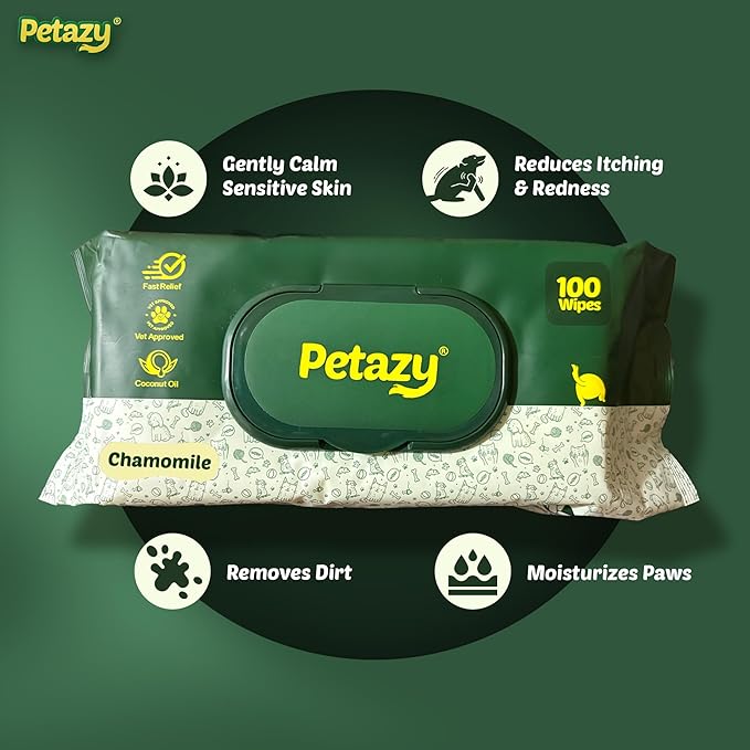 400 Dog Wipes for Paws and Butt Ears Eyes | Chamomile Pet Wipes for Dogs | Lavender Scented Dog Wipes Cleaning Deodorizing | Extra Thick Paw Wipes for Dogs Cats Pets | 4 Bonus Glove Wipes
