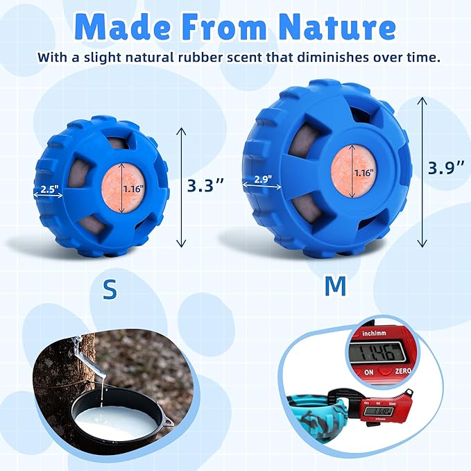 Dog Enrichment Toys to Keep Them Busy-Interactive Dog Toys for Large Dogs-Freeze Treat Dispensing,Natural Rubber,Dishwasher Safe,Navy,M