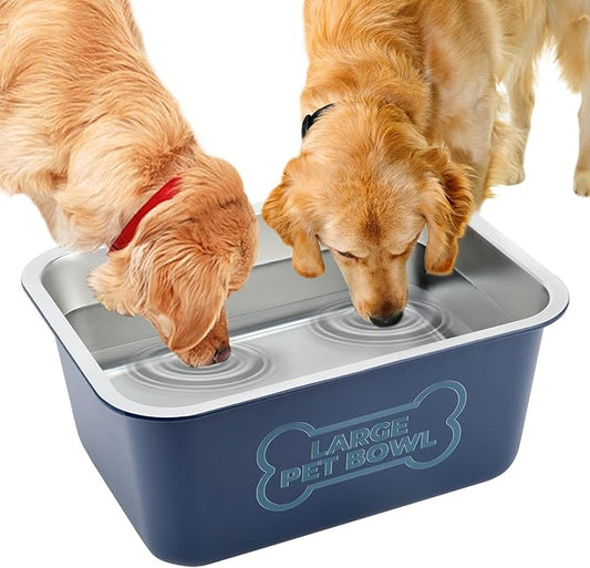 Bwogue 3 Gallons Extra Large Dog Water Bowl for Large Breed, Durable Stainless Steel Dog Bowl High Capacity Pet Water and Food Bowls for Dogs, 1 Pack