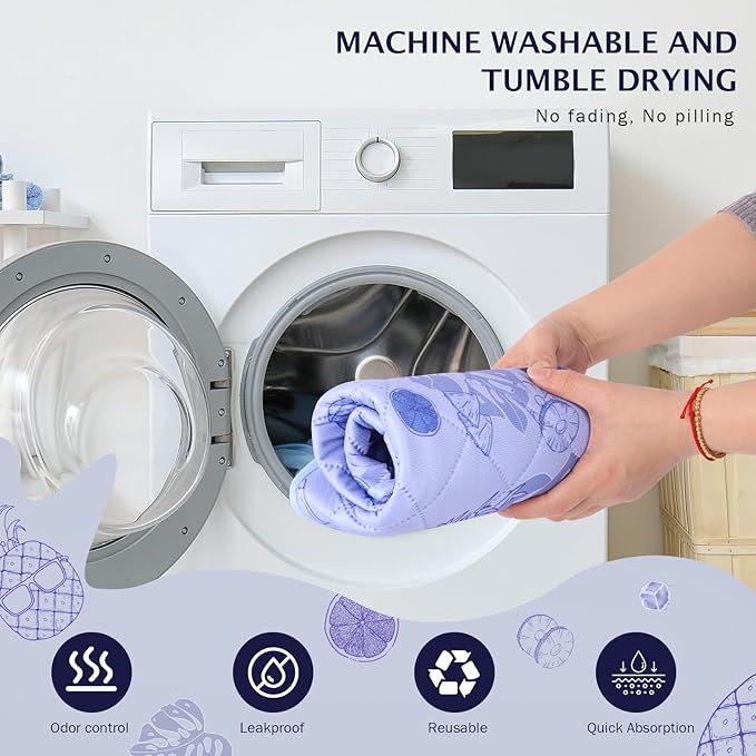 IEUUMLER Washable Pee Pads for Dogs, 2 Pack Non-Slip & Waterproof Pack Whelping Pad, Reusable Washable Puppy Potty Training Pad with Fast Absorbent for Playpen EU007 (Purple Pineapple, 36"X48"-2pcs)
