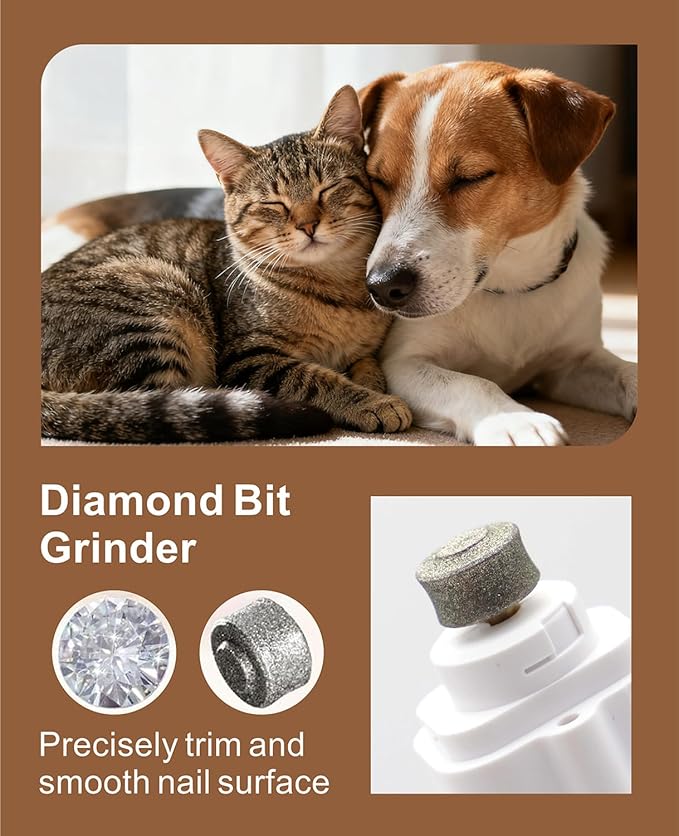 2-in-1 Dog Nail Clippers & Cat Nail Clipper and Grinder,LED Lights & Safety Guard for Medium Small Dogs Cats Claw Trimmer,Claw Grooming Tool for Cats and Small Dogs
