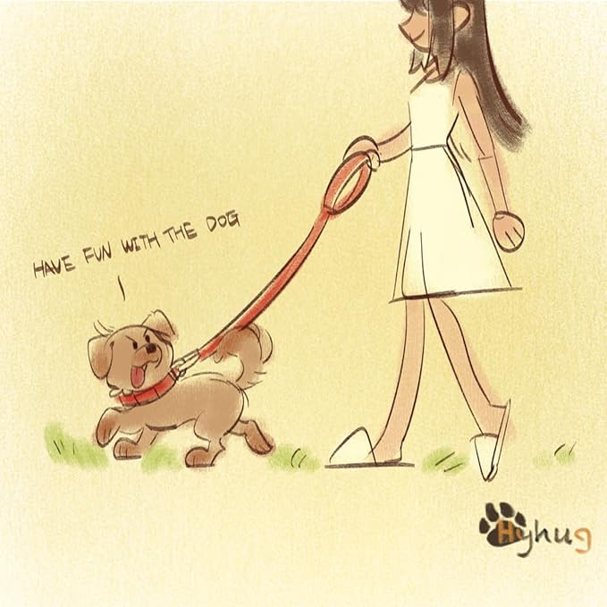 Hyhug Nylon Adjustable 4-6ft Dog Leash with Soft Neoprene Padded Handle, Durable Heavy Duty Leash with Easy-to-Use Bolt Snap, Ideal for Jogging Outdoor