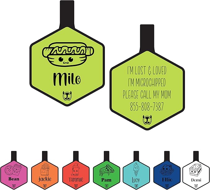 PetANTastic Silent Identification Waterproof Durable Silicone Dog Tags: Lightweight, Allergen-Free, Customizable Lime