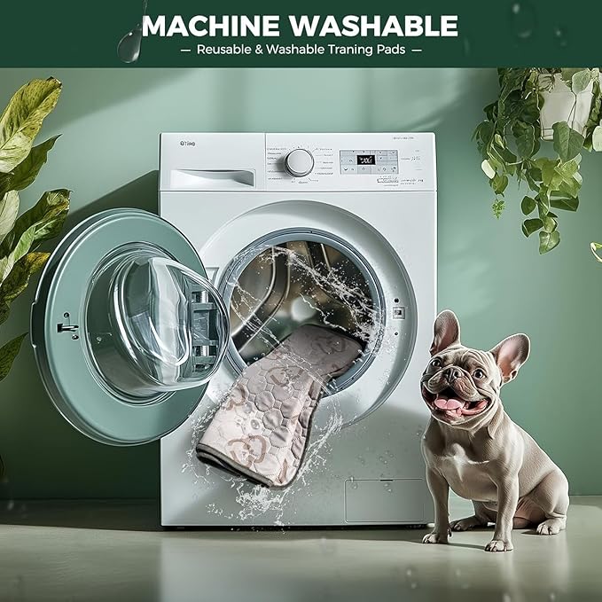 FXW Washable Pee Pads for Dogs, Leak-Proof & Non-Slip, Specifically Designed for Potty Training, 29" × 18" Rectangle, Khaki, 4 Packs