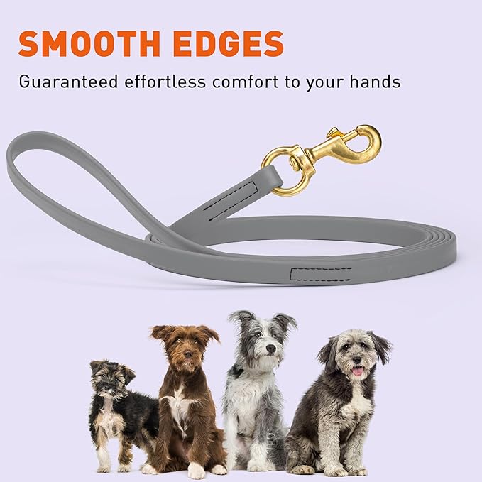 Viper K9 Biothane Working Dog Leash Waterproof Lead for Tracking Training Schutzhund Dog Sport & Search - Odor-Proof Long Line with Solid Brass Snap for Puppy Medium Large 5/8" x 33ft Battleship Gray