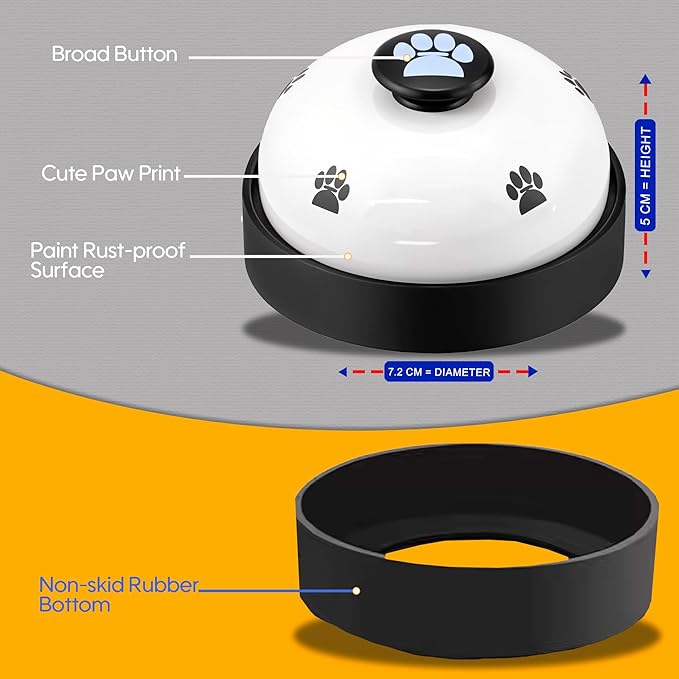 Pet Training Bell for Dogs & Cats – Potty Training Bell for Housebreaking, Obedience & Communication – Easy to Press, Durable & Loud – Indoor Puppy Training Tool (White)