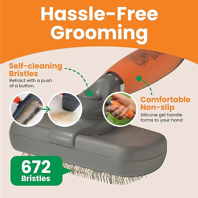 GoPets Pet Grooming Kit Bundle With 2 Sided Dematting Comb and Deshedding Rake + Professional Self-Cleaning Slicker Brush for Dogs and Cats