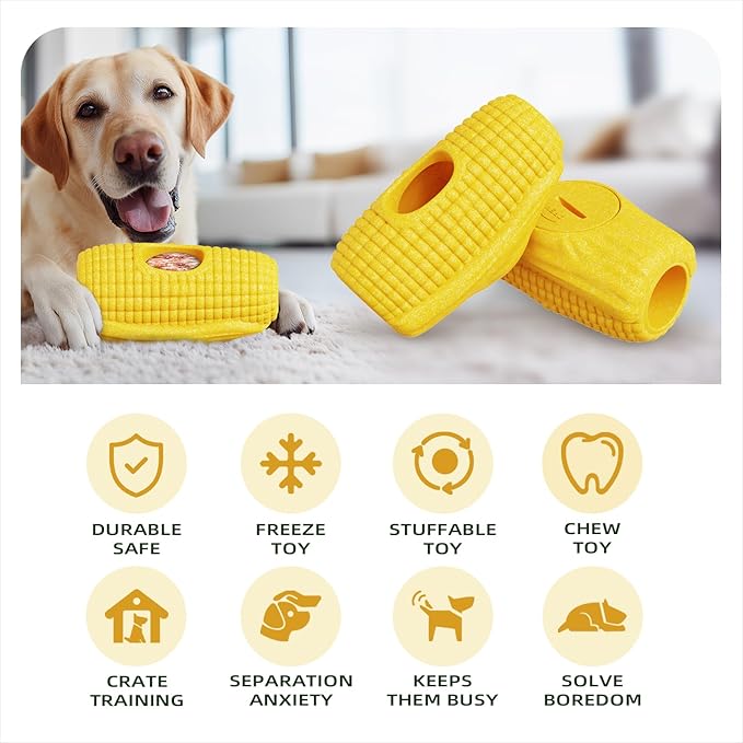 Multi-Functional Interactive Dog Toys for Aggressive Chewers, Indestructible Dog Toys for/Medium/Large Breeds,Frozen Dog Treat Holder to Keep Them Busy,Reduces Anxiety(Pack of 2)