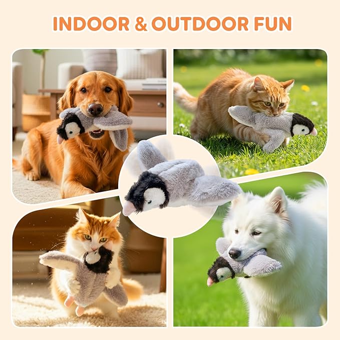 Interactive Chirping Bird Cat Toy,2025 New Flying Bird Cat Toy Flapping Bird Toy,Simulation Chirping Bird Toys Interactive Cat Toys for Bored Indoor Adult Cats (Blue/1PCS)