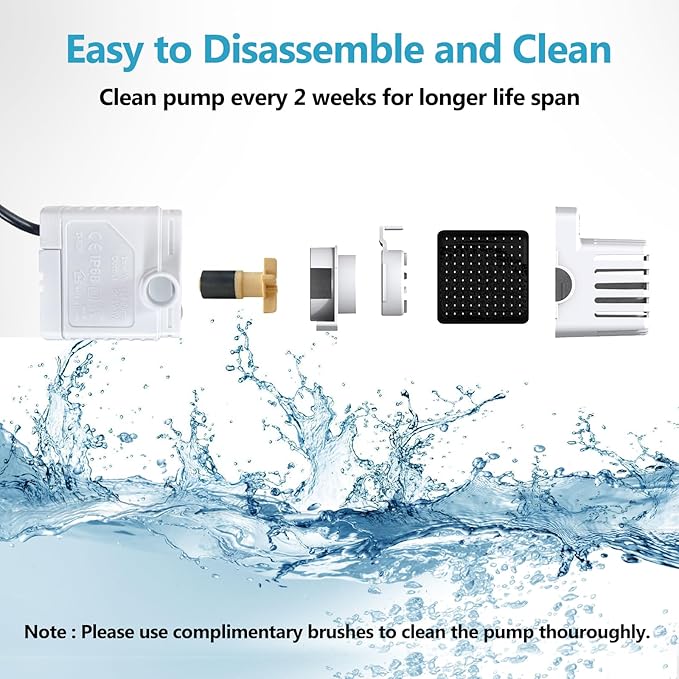 ORSDA Cat Water Fountain Pump Filters Pet Water Fountain Pump Sponges Compatible with All ORSDA/ZeePet Stainless Steel Dog and Cat Water Dispenser Black Filters Universal for All Models (8PCS)