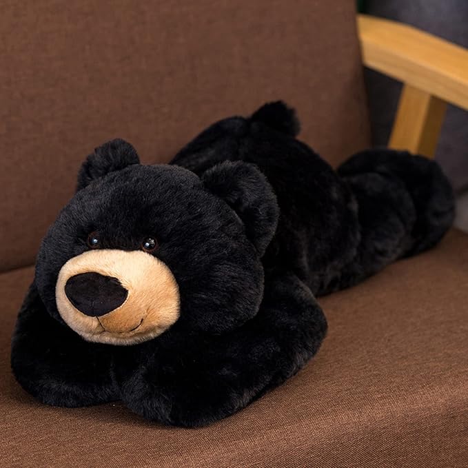 ronivia Weighted Stuffed Animals, Weighted Bear Stuffed Animal Toy Cute Black Bear Plush Pillow Weighted Plush Animals Toy, 11.8"