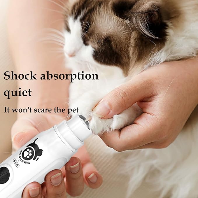 cat Nail Grinders & Clipper, Dog Grinder Clippers Trimmers, for Dogs Electric Best Indoor Cats Painless Claw Care Nails with Guard Light, Quiet Grooming led pet Cutter, Small Rechargeable