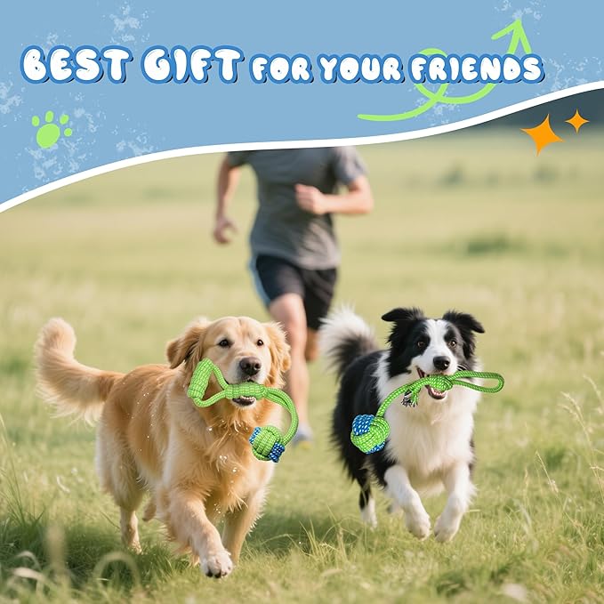 DSUMD 7 Pack Dog Rope Toys, Interactive Tough Chew Toys for Small and Medium Dogs, Clean Teeth and Relieve Boredom, Tug of War, Aggressive Chewers, Cotton Rope Knot Puppy Dental Toy