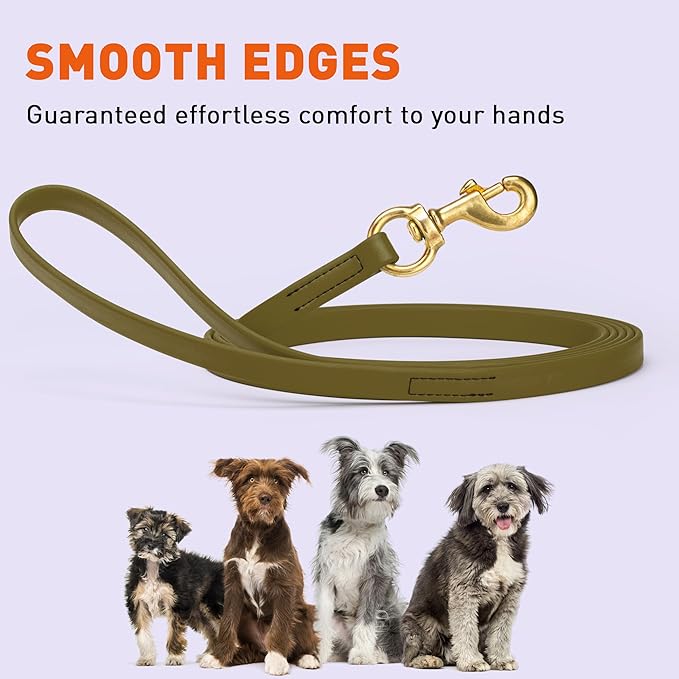 Viper K9 Biothane Working Dog Leash Waterproof Lead for Tracking Training Schutzhund Dog Sport & Search - Odor-Proof Long Line with Solid Brass Snap for Puppy Medium Large 5/8" x 33ft Olive Drab Green