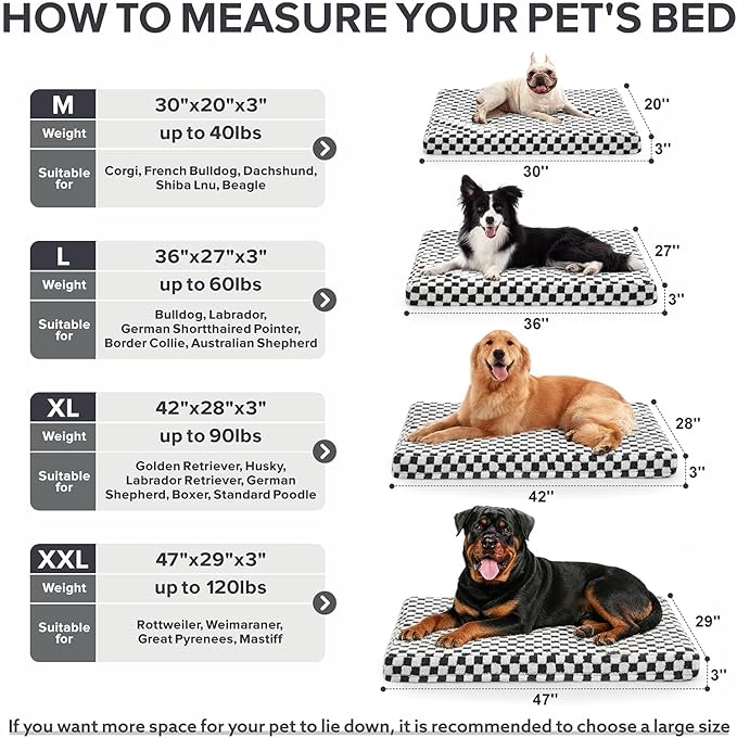 JOEJOY Dog Bed for Medium Dogs, Large Orthopedic Dog Bed with Removable Washable Cover, Cute Modern Plush & Memory Egg Crate Foam Dog Bed, 30 x 20 inch, Grey