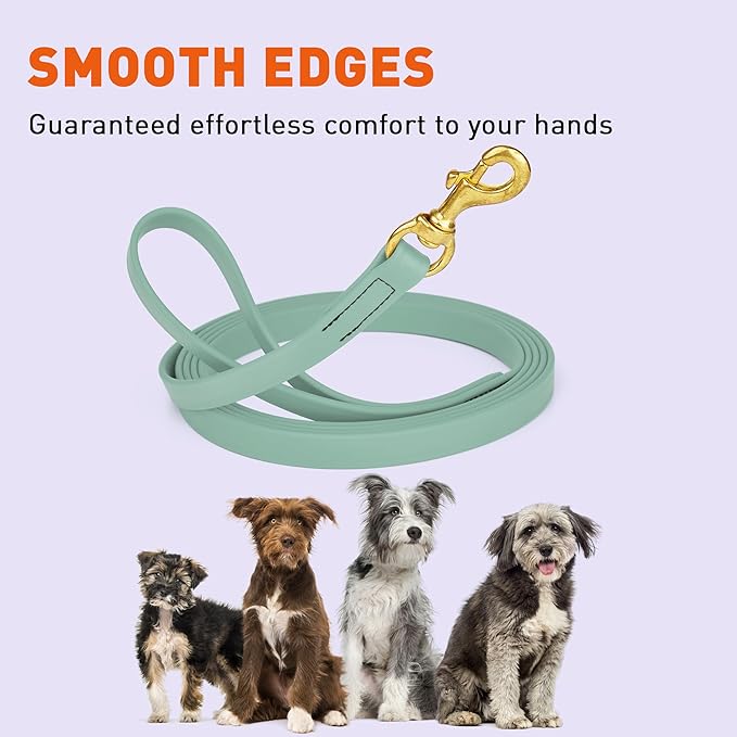 Viper Biothane K9 Working Dog Leash Waterproof Lead for Tracking Training Schutzhund Odor-Proof Long Line with Solid Brass Snap for Puppy Medium and Large Dogs, 20ft Sage Green
