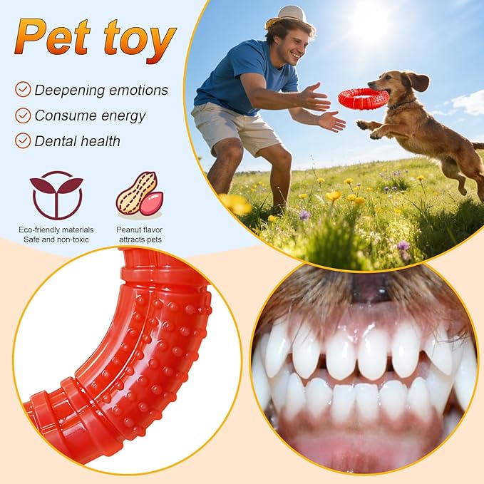 Durable Dog Chew Toys 3 Pack – Tough Dog Toys for Aggressive Chewers, Fun & Secure Interactive Pet Toys for Medium to Large Dogs