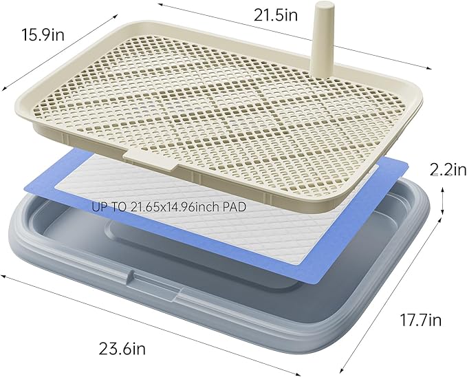 Dog Potty Tray, 23.6"x17.7" Indoor Pet Pee Pad Holder,Puppy Training Holder,Bathroom Dog Litter Box, Pet Toilet for Small and Medium Dogs,Housebreaking Supplies, Pet Products (Green)