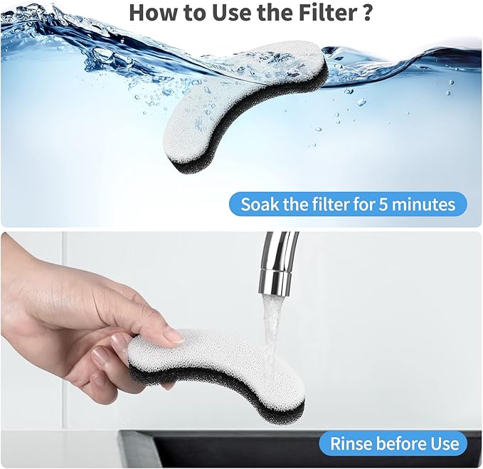 Cat Water Fountain Filters, 8 Pack Pet Fountain Replacement Filters Fit for Clear Cat Fountain Dispenser