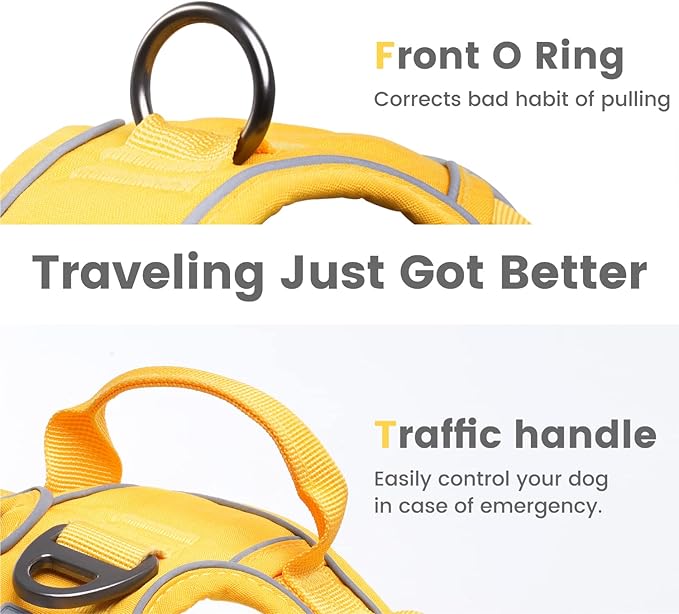 Pawaii Dog Harness (Medium, Pineapple Yellow), Soft Padded, No-Choke, Reflective, Digital ID Tag, Adjustable, for Daily Walking or Training