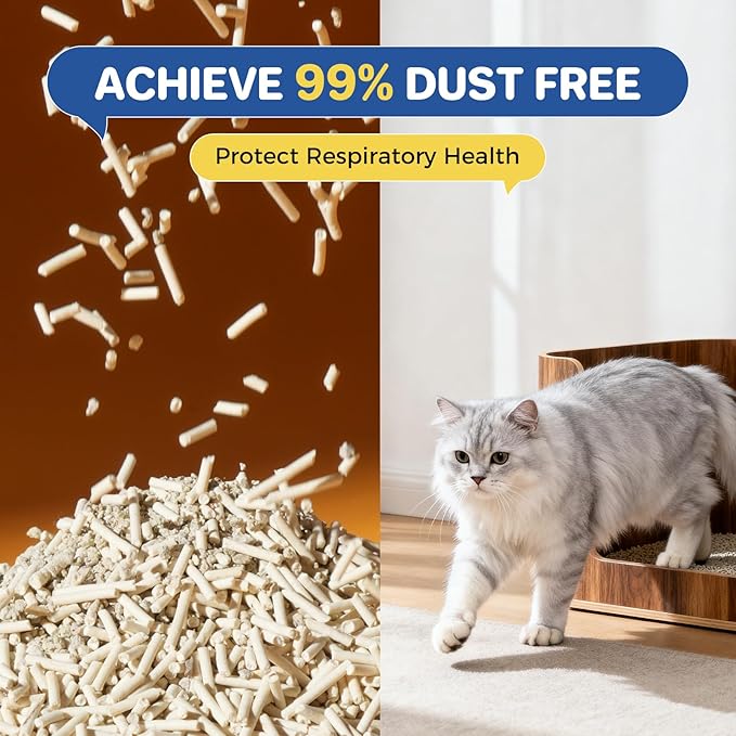 Natural Cat Litter Clumping Cat Litter,18 Pounds Mixed Straw Kitty Litter Lightweight Litter,Dust Free and Low Tracking Litter Odor Control Unscented